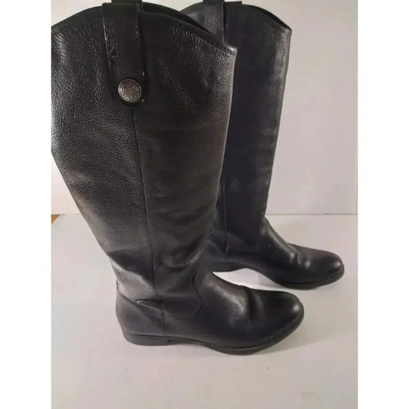 Merona Leather Boots Black Sz 8.5 Western Boho Biker Rodeo - Picture 1 of 11